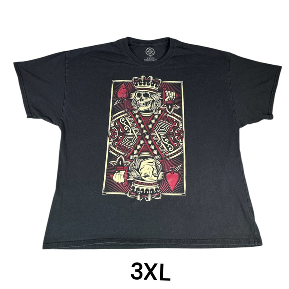 DOM King Of Spades Card Skull Graphic T-shirt Sz 3XL - Picture 1 of 4